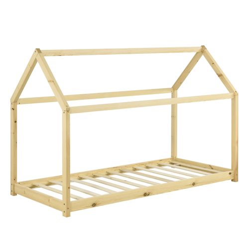 Lit Pour Enfant Forme Maison En Bois De Pin 70 X 140 Cm 03_0005541