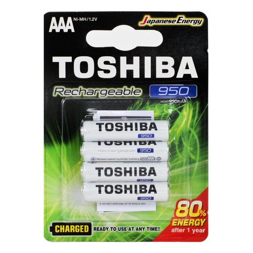 4 piles Toshiba Préchargé HR03 AAA 750 mAh