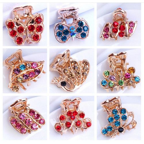 Épingle À Cheveux En Alliage De Cristal Strass, Fleur Papillon, Crabe Perle, Pince À Griffe, Bijoux De Mariée, Accessoires De Couvre-Chef 