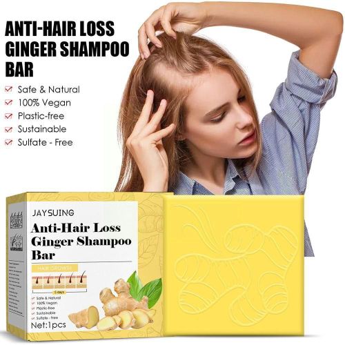 Barre De Shampoing Épaississante Au Gingembre, Soins Pour La Croissance Des Cheveux, Savon Anti-Chute De Riz, Cheveux Lisses Et Bouclés, P6f3 