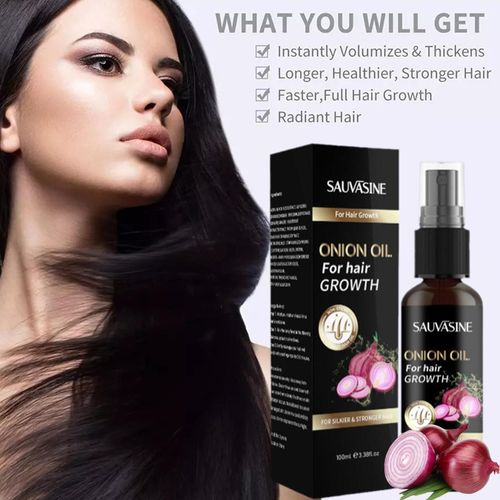 Huile D'oignon Pour Traitement Du Cuir Chevelu, Produit Anti-Perte De Cheveux, Huiles Essentielles Sèches Et Crépues, Sérum En Spray À Croissance Rapide, 100ml 