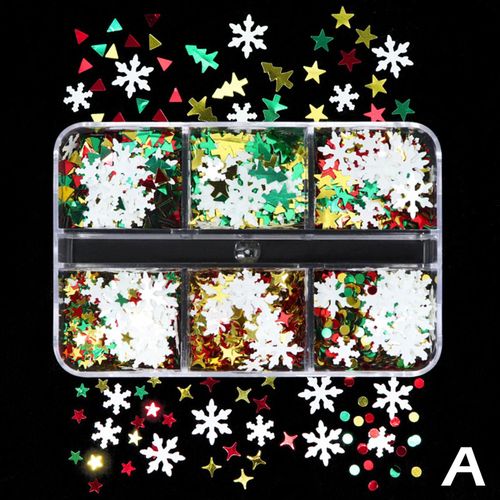 Paillettes De Noël Pour Ongles, 6 Grilles, Accessoires De Manucure, Design D'hiver, Décoration Artistique, F5w2 