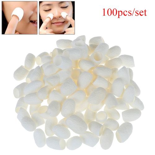 100 Pièces Cocons En Soie Naturelle Bio Pelage Boules De Ver À Soie Gommage Soin De La Peau Du Visage Purifiant Acné Anti Vieillissement Blanchiment Boule De Soie 