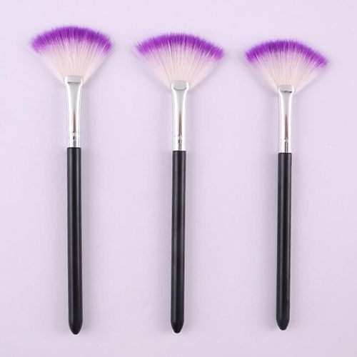 Pinceau De Maquillage Semi-Circulaire Violet, Brosse À Fond De Teint Doux, À Reflets, Perse, 1 Pièce 