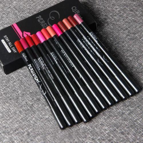 Crayon À Lèvres Multifonctionnel, 12 Couleurs, Longue Durée, Vente En Gros, Crayon De Maquillage Pour Les Lèvres, Cosmétique Imperméable Pour Les Yeux, Sourcils Colorés, Pe F2u9 