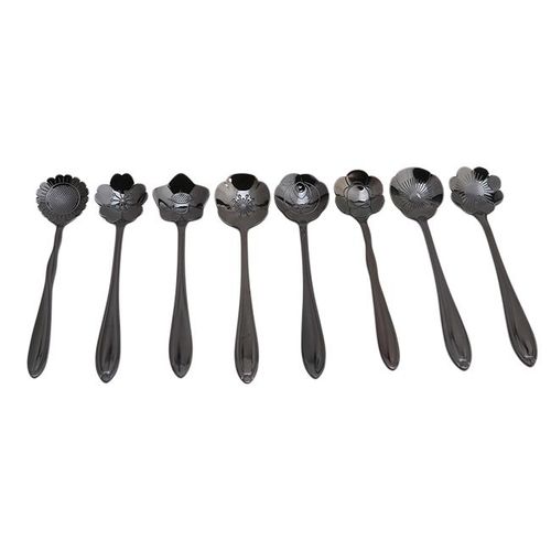Ensemble De Longues Cuillères À Café En Forme De Fleurs De Cerisier, Accessoire Design En Acier Inoxydable Doré Pour Dessert, Thé, Café Et Boisson, Couvert Pour Mélanger, Style Vintage, Art De La Tabl