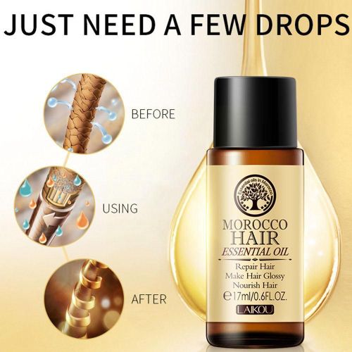17ml De Soins Capillaires Huile Pure Marocaine D'argan Cheveux Huile Essentielle Pour Cheveux Secs Multifonctionnel D'argan Produits De Soins Capillaires Pour T1b7 