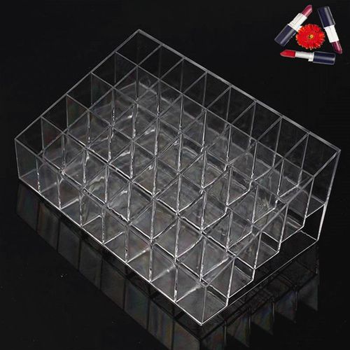 Présentoir de maquillage en plastique Transparent trapézoïdal à treillis 24/40, présentoir de rouge à lèvres, présentoir de cosmétiques, boîte de rangement de haute qualité