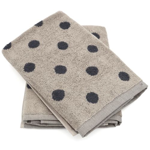 Lot De 2 Torchons De Cuisine Éponge 50x50 Cm Coton Spot Gris