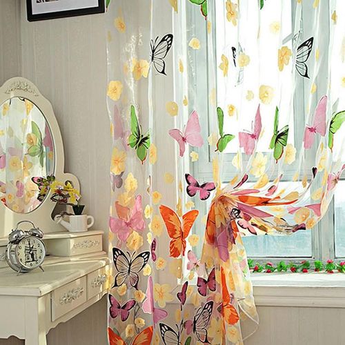Rideau En Fil De Tulle, Rideaux Personnalisés Pour Fenêtre De Salon, Rideaux Romantiques À Papillon, Paravent Pour Salon, Décoration De Maison