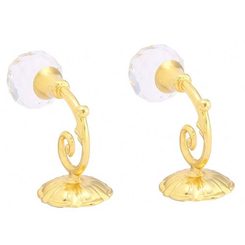 Support De Rideau En Métal Cristal Verre, 2 Pièces, Grand Crochet De Fixation Arrière, Accessoires De Décoration De Fenêtre De Maison