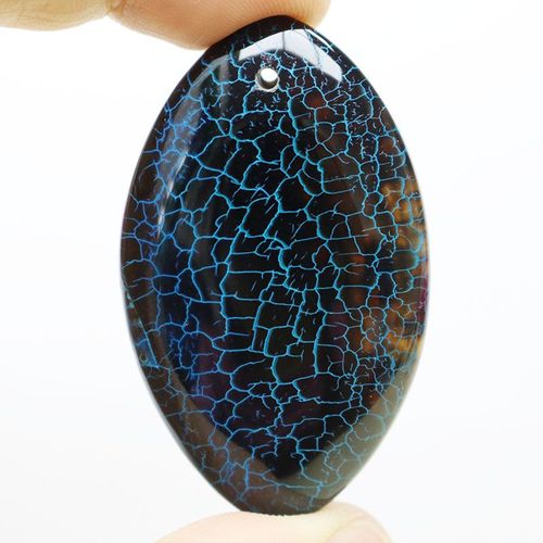 Pendentif En Agates De Veines De Dragon Bleu, Perle En Pierre De Forme Multiple Pour La Fabrication De Bijoux, Perle En Pierre Charmante 1 Pièces