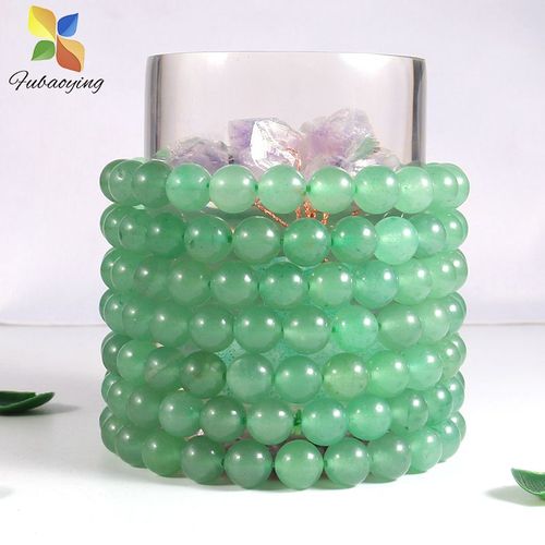 Bracelets En Pierre Naturelle Aventurine Verte, Perles Rondes, Breloques Vintage Pour Femmes, Pour La Fabrication De Bijoux, Bricolage, 8mm, 2 Pièces