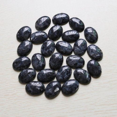 Breloques En Labradorite Naturelle, 10 Pièces/Lot, Perles Ovales En Cabochon Cba 22x30mm Pour La Fabrication De Bijoux Pendentifs Gratuits