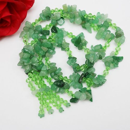Chaîne De Pull En Pierre De Cristal Aventurine Verte Naturelle, Tendance Chinoise, Pendentif, Breloques Irrégulières, Cadeau Pour Femmes, 1 Pièces