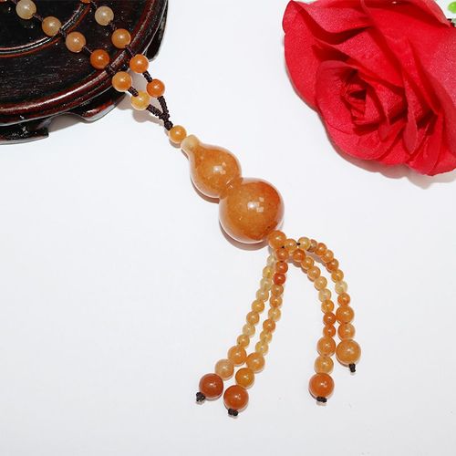 Pull En Pierre D'aventurine Naturelle Orange, Pendentif En Forme De Gourde, Collier, Bijoux, Chaîne, Ornements