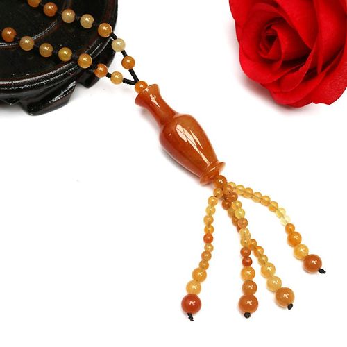 Chaîne De Pull En Pierre D'aventurine Naturelle Orange, Pendentif En Forme De Vase, Bijoux, Perles, Ornements