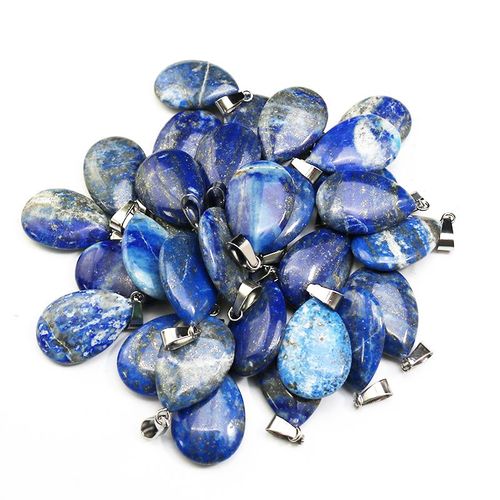 Breloques En Pierre Lapis Lazuli, Vente En Gros, Pendentif En Forme De Goutte D'eau, Perles, 16x24mm, Pour La Fabrication De Bijoux, Livraison Gratuite