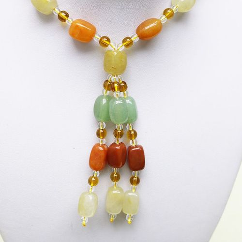 Collier Doré Naturel Avec Pendentif En Pierre Pour Femmes, Perles, Accessoires, Chaîne De Pull, Vente En Gros