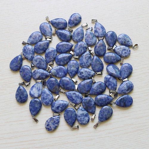Breloques En Pierre Sodalite Naturelle, Pendentif Goutte D'eau, Fabrication Bijoux À Bricoler Soi-Même Pour Femmes, Vente En Gros, Livraison Gratuite