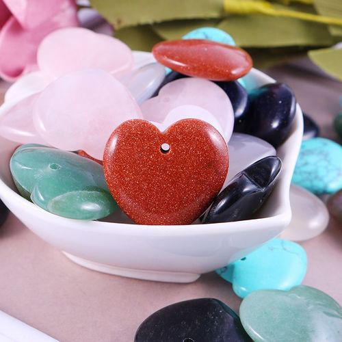 Perles De Quartz En Cristal De 25mm, Pendentif En Forme De C¿Ur, Accessoires Pour Femmes, Breloque En Pierre Naturelle, Pour La Fabrication De Bijoux, 30 Pièces
