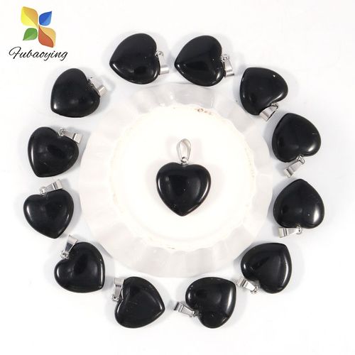 Breloques En Forme De C¿Ur, 16mm, Pour La Fabrication De Bijoux, Accessoires De Collier, 12 Pièces, Quartz, Rose, Cristal, Turquoise, Opale
