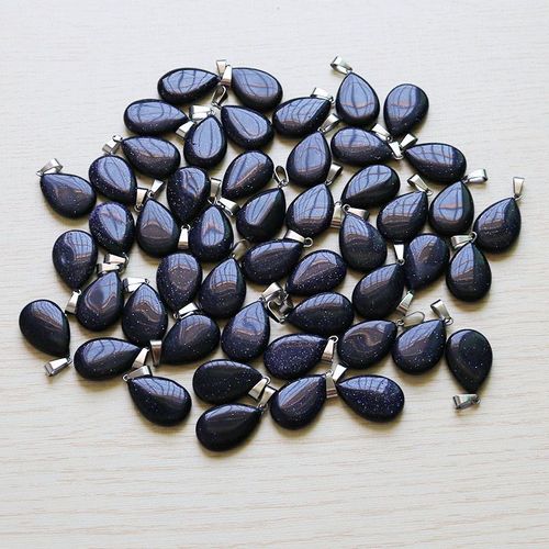 Breloques En Pierre De Sable Bleu Naturel, Vente En Gros, Pendentifs En Forme De Goutte D'eau, Perles, Fabrication De Bijoux Pour Femmes, Livraison Gratuite