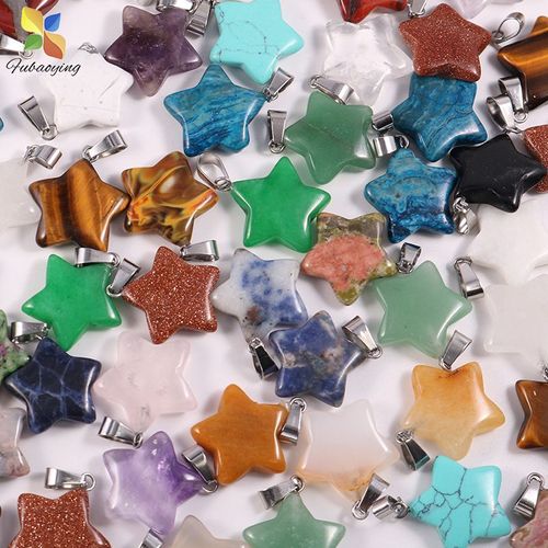 Lot De 25 Pendentifs En Forme D'étoile En Pierre De Quartz, Cristal Naturel, 20mm, Pour La Fabrication De Bijoux, Cadeau, Vente En Gros