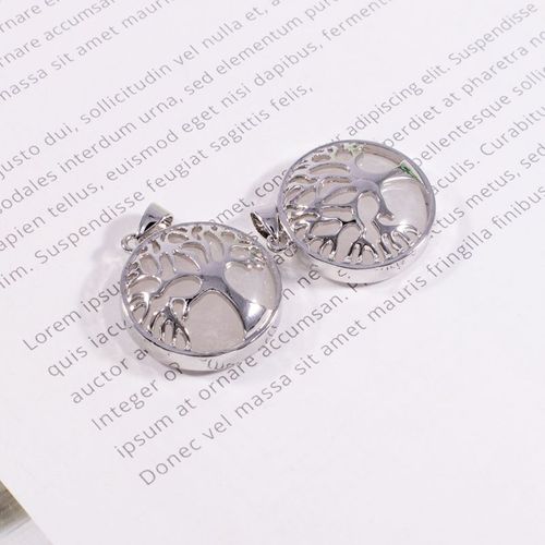 Pendentif En Pierre Naturelle, Quartz Blanc, Arbre De Vie, Cadeau Pour Femmes, Breloques Pour La Fabrication De Bijoux