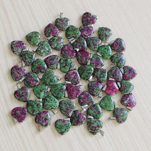 Pendentifs En Forme De C¿Ur Pour Femmes, 30 Pièces, Breloques En Pierre Naturelle Pour La Fabrication De Bijoux, Cadeau, Rouge, Vert, Vente En Gros