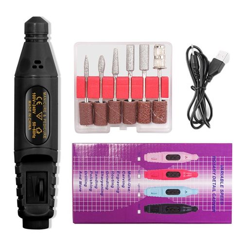 Ensemble De Ponceuse À Ongles Électrique, Lime De Manucure, Mèches, Outils De Dissolvant De Vernis Gel, Équipement De Meulage Professionnel, 1 Ensemble 