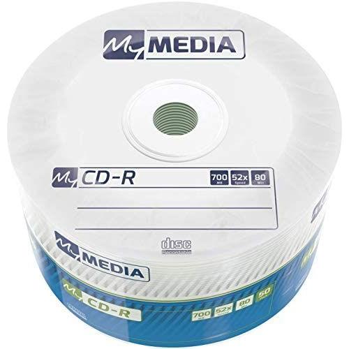 MyMedia CD-R 700 Mo I Pack de 50 unités I Spirale I Lanceur de CD I 52 fois la vitesse d'enregistrement avec une longue durée de vie I CD vides I CD audio vierge I Broche de 50 unités