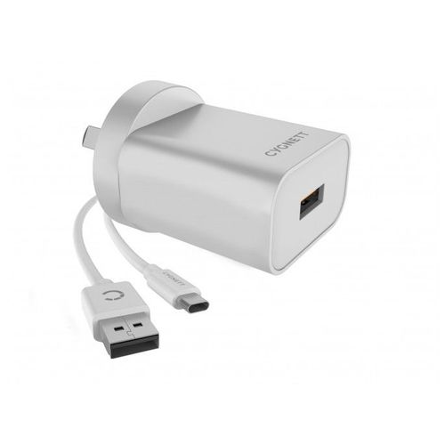Powerplus usb qc 3.0 18w + câble usb-c vers usb-a 1.5m - blanc ue