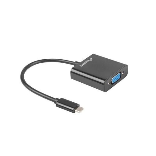 LANBERG AD-UC-VG-01 Adaptateur USB Type-C Mâle vers VGA Femelle Connecteurs 15CM Couleur Noir