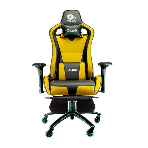 Talius Caiman Gaming Black/Yellow Chair, Footrest, 4d, Frog, Metal Base, Wheels 75mm Silicone, Gas