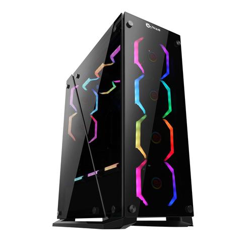 Talius atx boîtier de jeu cygnus verre trempé 4 ventilateurs usb 3.0