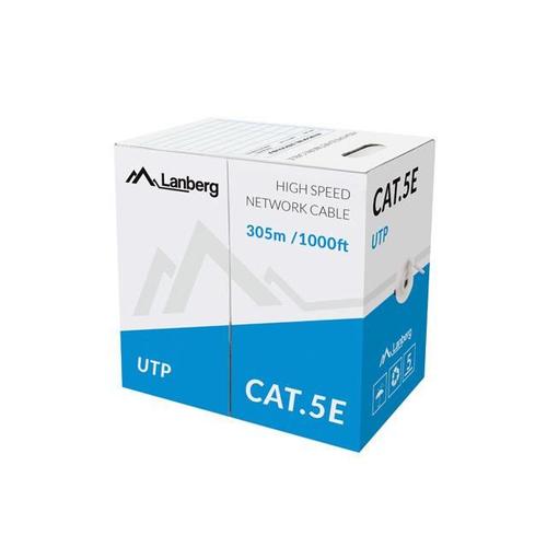 Lanberg LCU5-10CC-0305-S Solid - Câble réseau (Cat. 5E Utp', 305 m), Gris