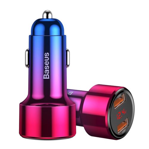 Chargeur Voiture Baseus Magic 2x Usb Qc 3.0 45w Rouge-Bleu