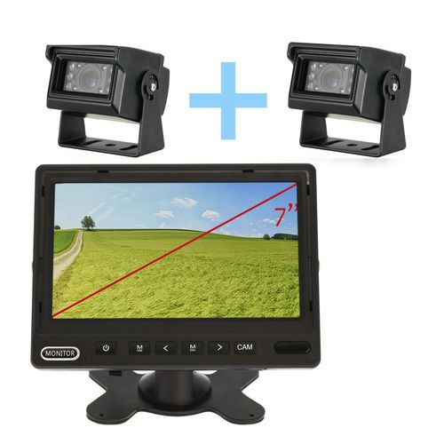 Kit Caméra De Parking Yatek Composé D'un Écran 7' Ahd 1080p + 2 Caméras Pour Vue Arrière 1080p Yatek