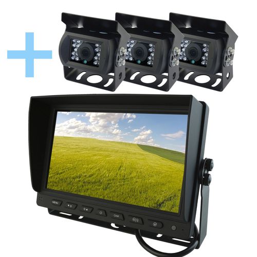 Kit Caméra De Parking Yatek Composé D'un Écran 9' Ahd 1080p + 3 Caméras De Recul Pour Le Parking Yatek 1080p