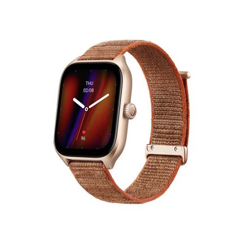 Amazfit Gts 4 - Alliage D'aluminium - Montre Intelligente Avec Bracelet - Nylon - Brun D'automne - Taille Du Poignet : 140-200 Mm - Affichage 1.75" - Wi-Fi, Bluetooth - 27 G