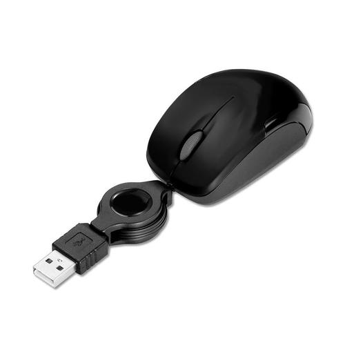 Mini Souris Phoenix Optique Soft Touch avec Câble USB Rétractable 800dpi Noir