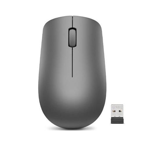 Souris sans fil Lenovo 530 - Capteur optique 1200 dpi, conception ambidextre, 2,4 GHz, 3 boutons, batterie jusqu'à 12 mois - Couleur graphite