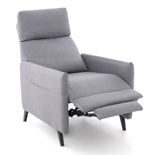 Fauteuil Relax Inclinable En Tissu Siège Relaxant Rembourré Épais Dossier Repose Pied Réglable