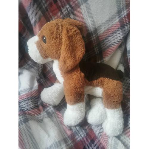 Doudou Peluche Chien Beagle Blanc Marron Beige Gosip Valp Ikea