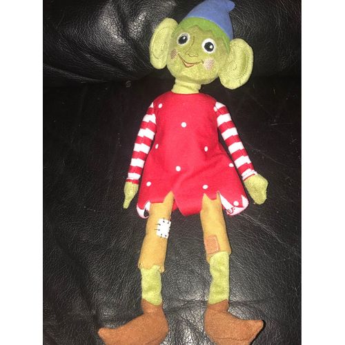 Doudou Peluche Elfe Ikea Rouge À Point Blanc Chapeau Bleu Et Vert 34cm