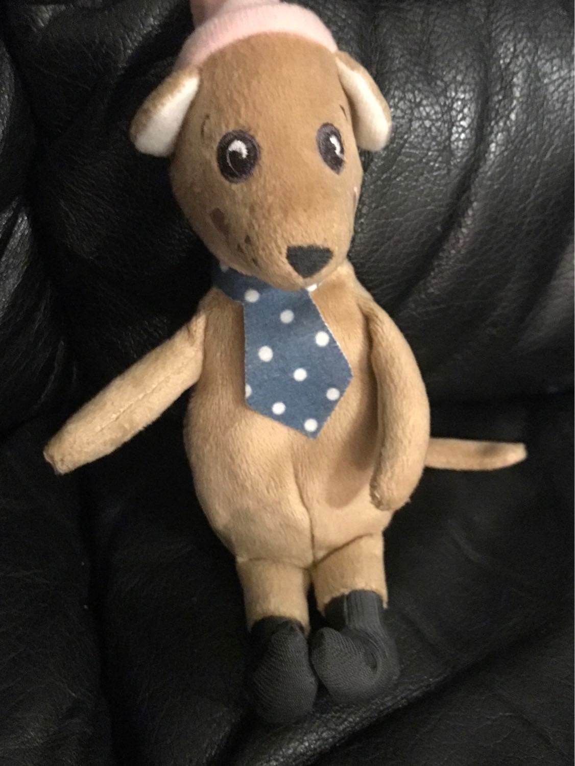 Chien Ikea Doudou Beige Bonnet Rose Cravate Bleu 20cm