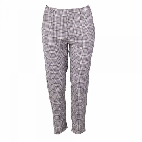 Pantalon Carotte À Pinces Inspiration Motif Tartan Femme Rose