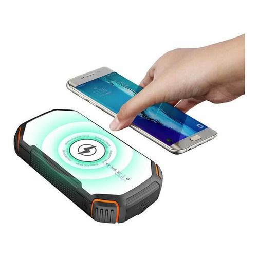 Batterie De Secours Solaire 20000 Mah Compatible Charge Induction Qi