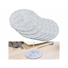 6 Dessous-De-Plat En Feutre - Ø 10 Cm - Gris Clair